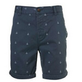 Navy Anchor Motif Chino Shorts